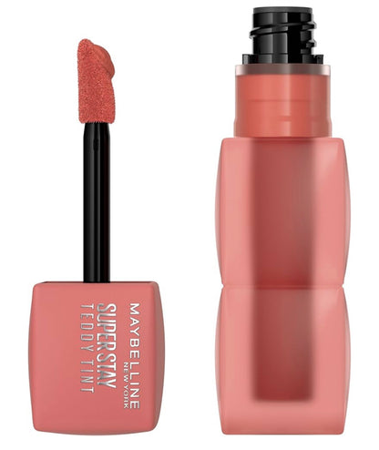 MAYBELLINE Super Stay Teddy Lip Tint, Langhoudende Mat Lipstiffie Vir Tot 12 UUR Drag - (Skinnydip) 1 stuks