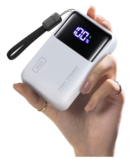 Power Bank, 20000mAh 65W Mini USB C Laptop & Phone Portable Charger, Fast Charging - White
