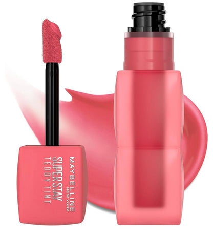 MAYBELLINE Super Stay Teddy Lip Tint, Langblywende Mat Lipstiffie Vir Tot 12 Uur Dra - (Petalcore) 1ct