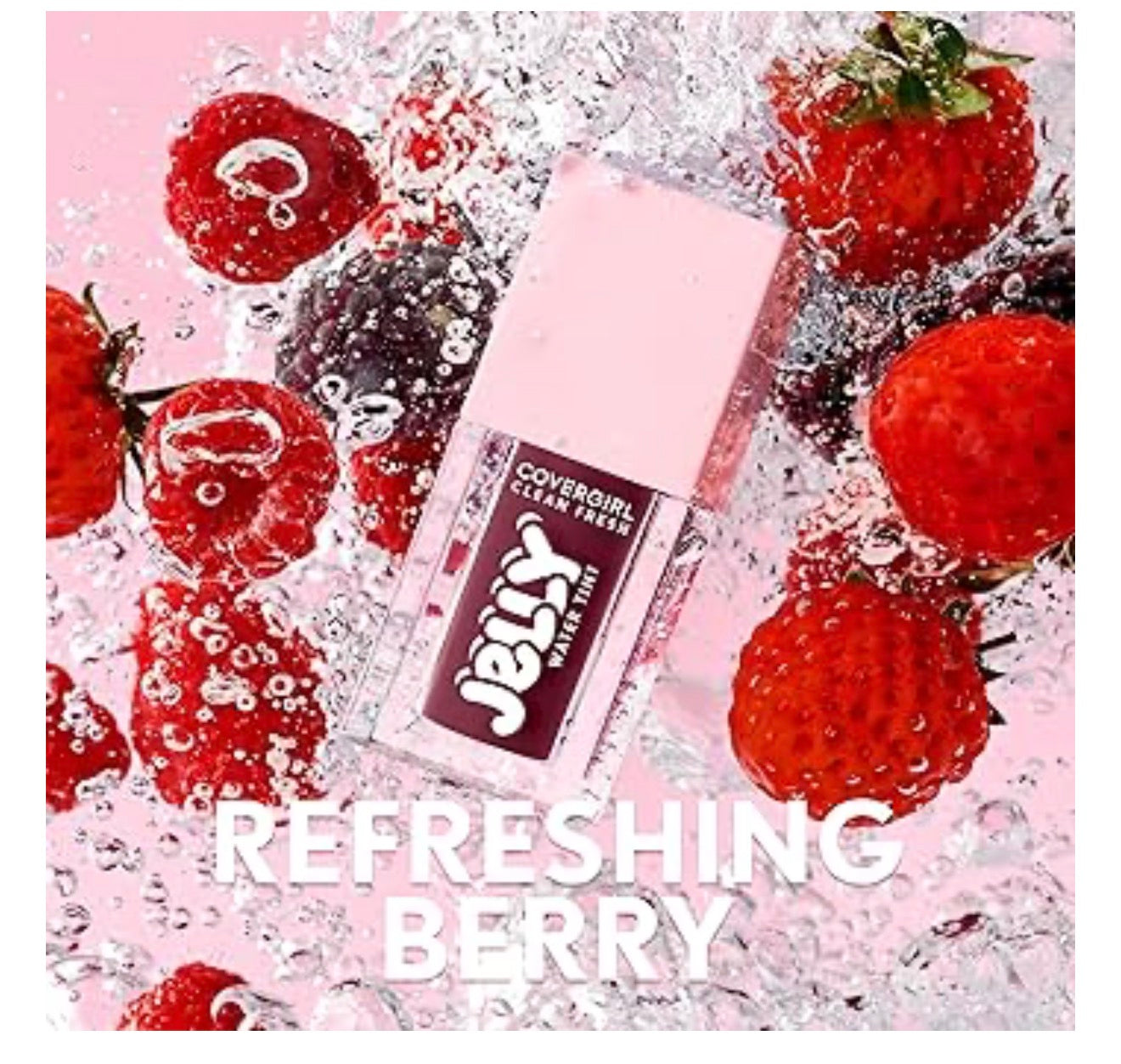 COVERGIRL Clean Fresh Jelly Water Tint, Lip- en Wangtint, Smeerbestand, Hidrerend - 10 Raspberry Drops - (Framboos-pienk)
