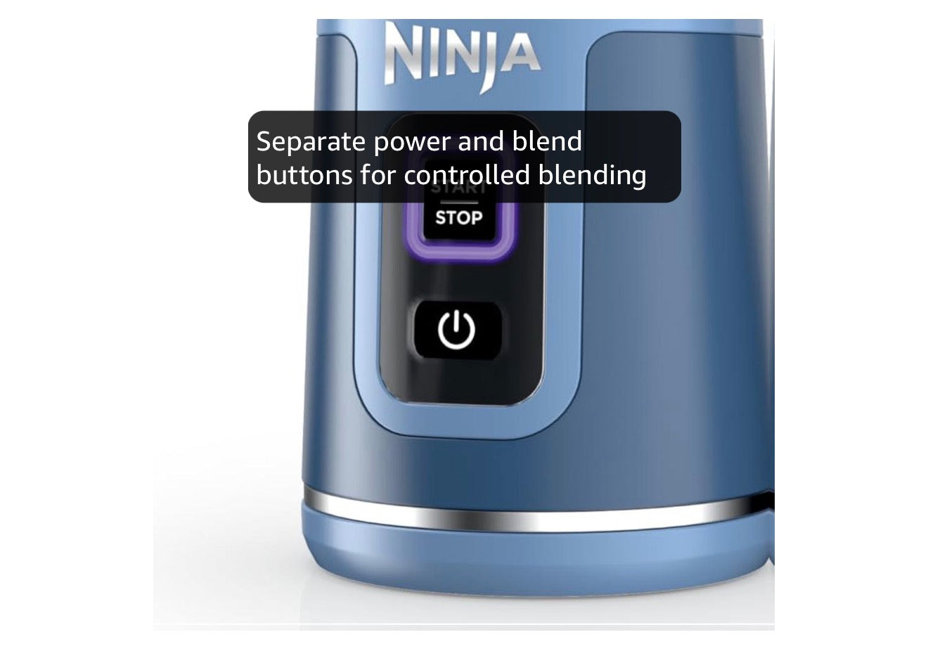 Ninja Blast Koordlose 18oz. Draagbare Versapper vir Skommelinge en Smoothies, BPA-vry, Lekvaste Deksel en Suigbek, USB-C Herlaaibaar, Skottelgoedwasser Veilig - (Denim Blou)