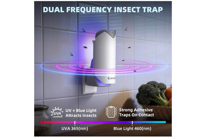 Nymrix Flying Insect Trap, Plug-in Indoor Fly Trap for Fruit Flies & Gnats
24/7 Blue Light Trap for House Flies & Mosquitoes, Works in Kitchens & Near Plants, Safe for Kids & Pets, 1 Base + 2 Refills