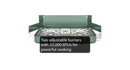 Coleman 2-Brandstof Kampeerstoof, Draagbare Kookplaat met 22 000 BTU's, Aansteek sonder vuurhoutjies, en Dubbele Windskerms, Ideaal vir Buite-kook, Kampering, Agterklep-kuier, Braai, BBQ's, en Meer