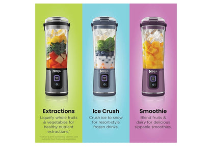 Ninja Blast Koordlose 18oz. Draagbare Versapper Vir Skuddrankies en Smoothies, BPA-vry, Lekvaste Deksel en Suigmondstuk, USB-C Herlaaibaar, Skottelgoedwasser Veilig - (Cranberryrooi)