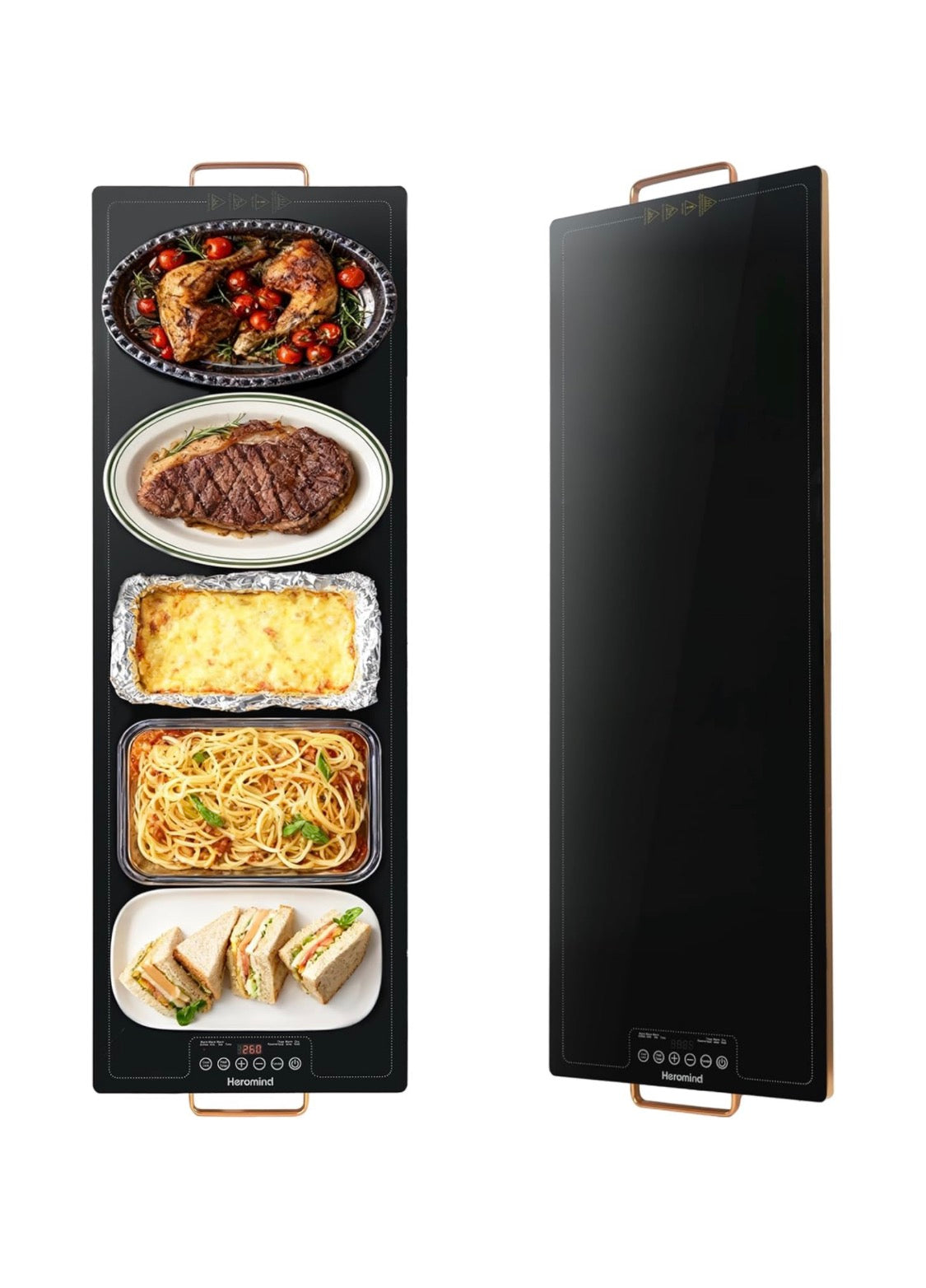 Electric Warming Tray w/ Handle 40 X 14” Extra Large Food Warming Mats w/ Temp-Settings - Full Surface Heating