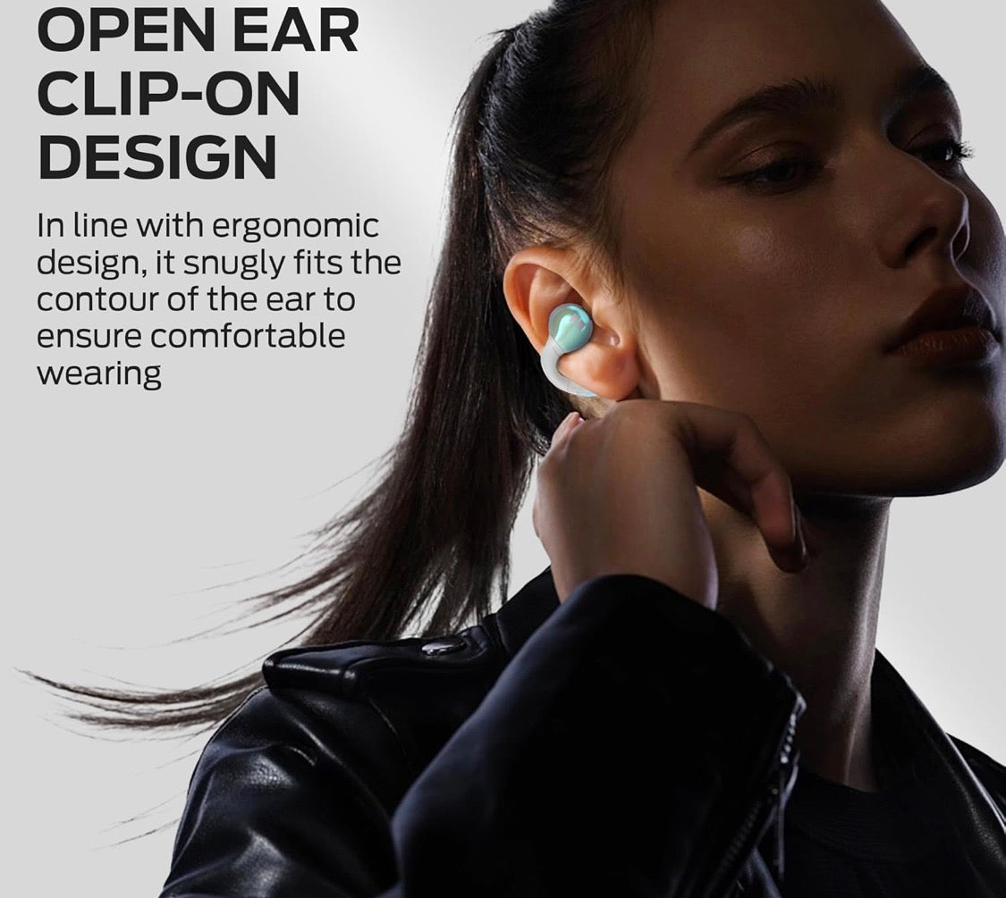 Monster Open Ear Earbuds w/ HiFi Stereo, Clip-On ENC Clear Call, 21H Playtime, IPX6 Waterproof Sport Outdoor