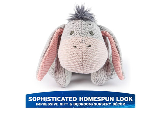 Disney 25cm Eeyore Gebreide Plaasdier, Winnie die Poeh, Opgestopte Dier vir Ouderdomme 1 en Ouer - Grys