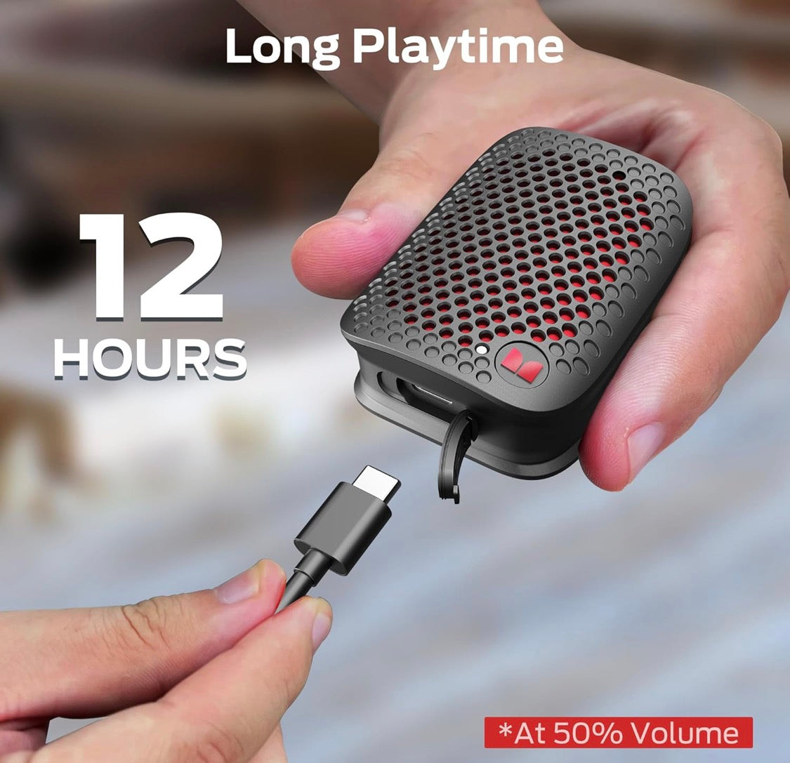 Monster Blaster Micro Clip-On Wireless Portable Speaker w/ Built-in Mic (Black)