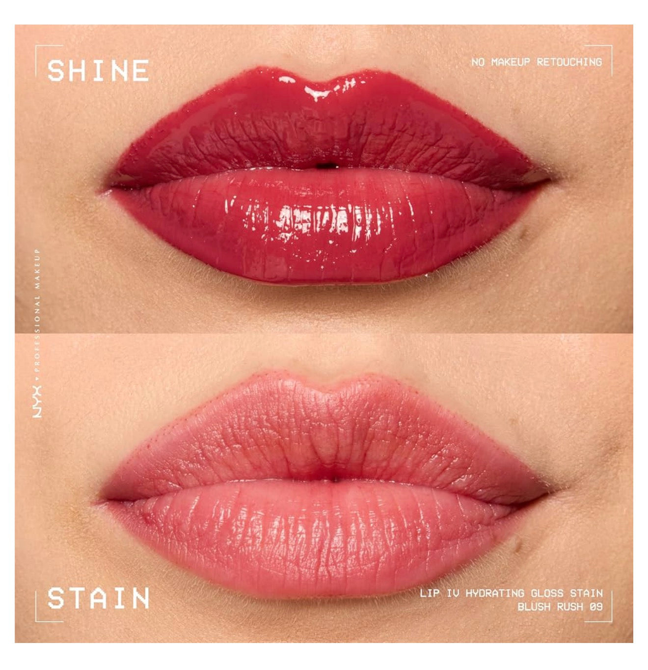 NYX PRO MAKEUP Lip IV Hydrating Glossy Lip Stain met 12H Hydrasie - Blush Rush (Pienk)