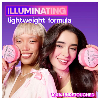 wet n wild Photo Focus Loose Setting Powder, Lightweight Silky Formula, Radiant Tint for a Luminous Glow, Blurring & Oil-Control Finish, Long-Lasting Makeup Setting Powder, Cruelty-Free - Soft Pink