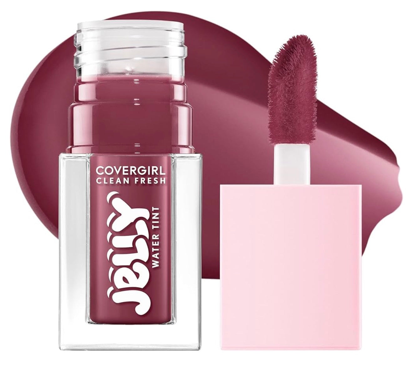 COVERGIRL Clean Fresh Jelly Water Tint, Lip- & Wangtint, Smetafwerend, Hidrerend - 60 Berry Wiggle - (Violetpers)