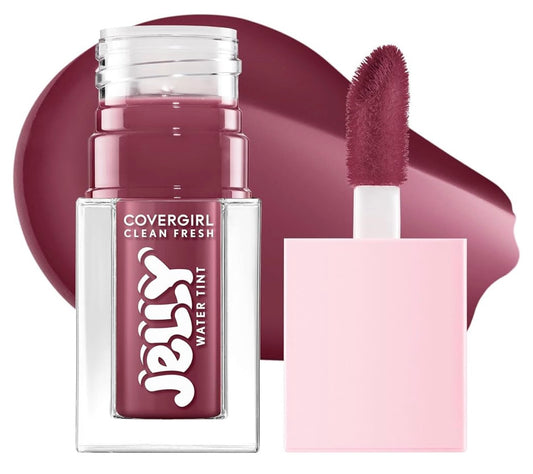 COVERGIRL Clean Fresh Jelly Water Tint, Lip- & Wangtint, Smetafwerend, Hidrerend - 60 Berry Wiggle - (Violetpers)