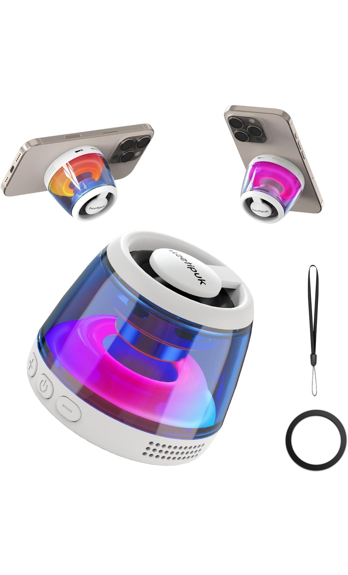 Magnetic Bluetooth Loudspeaker, Portable Mini Bluetooth Speaker Small with Cell Phone Stand