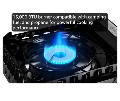 GasOne 15,000 BTU Propane or Butane Stove Dual Fuel Stove Portable Camping Stove - Patented - with Carrying Case Great for Emergency Preparedness Kit