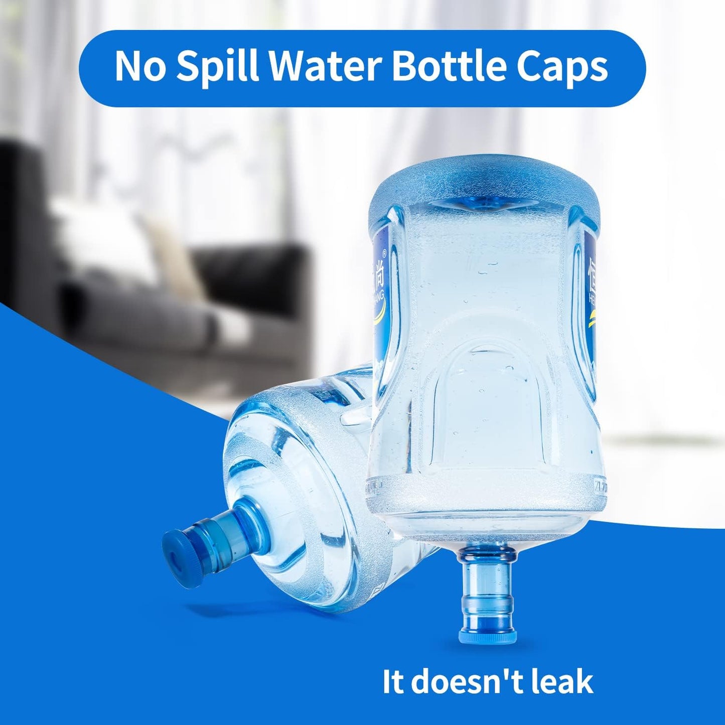5 Gallon Water Jug Cap 55mm Water Bottle Caps Silicone Reusable Bottles Lids 6PK