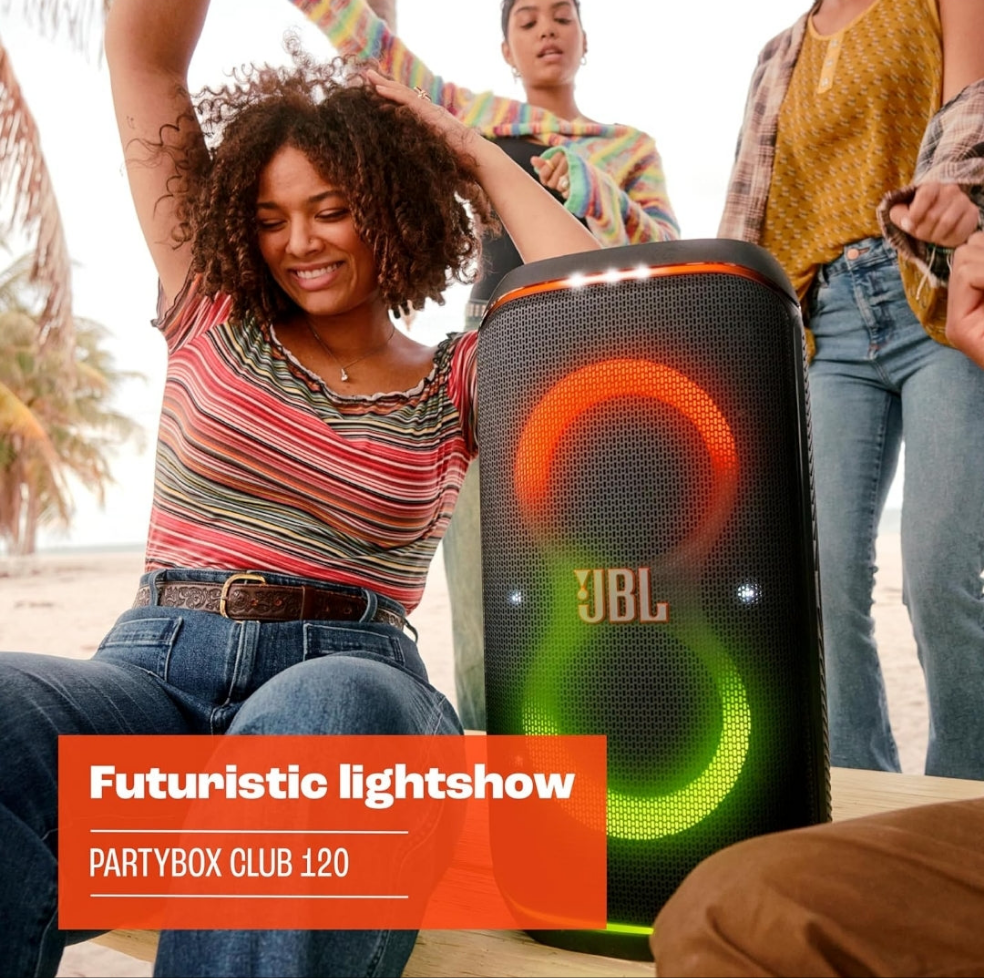 JBL PartyBox Club 120 - Portable Party Speaker with Foldable Handle - (White)