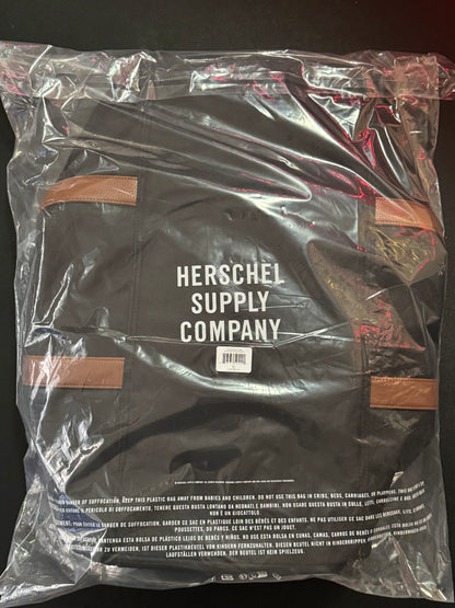 Herschel Supply Co. 3-Piece Travel Set: Backpack, Duffel Bag & Toiletry Kit - Black / Tan Straps NEW