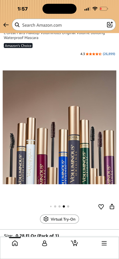 L'Oréal Paris Make-up Voluminous Original Volume Building Waterdigte Mascara - (Swartbruin)