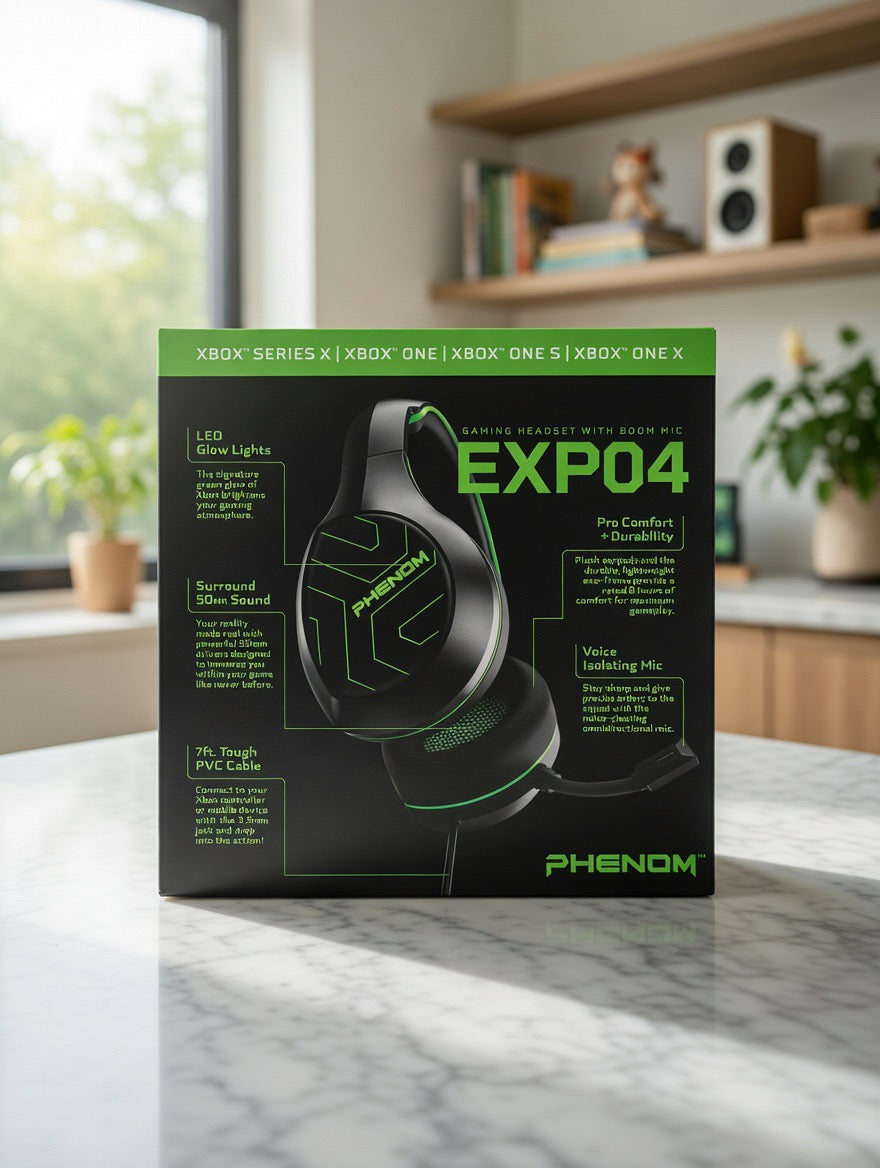 Phenom EXPO4 Gaming Headset with Boom Mic - Xbox Compatible