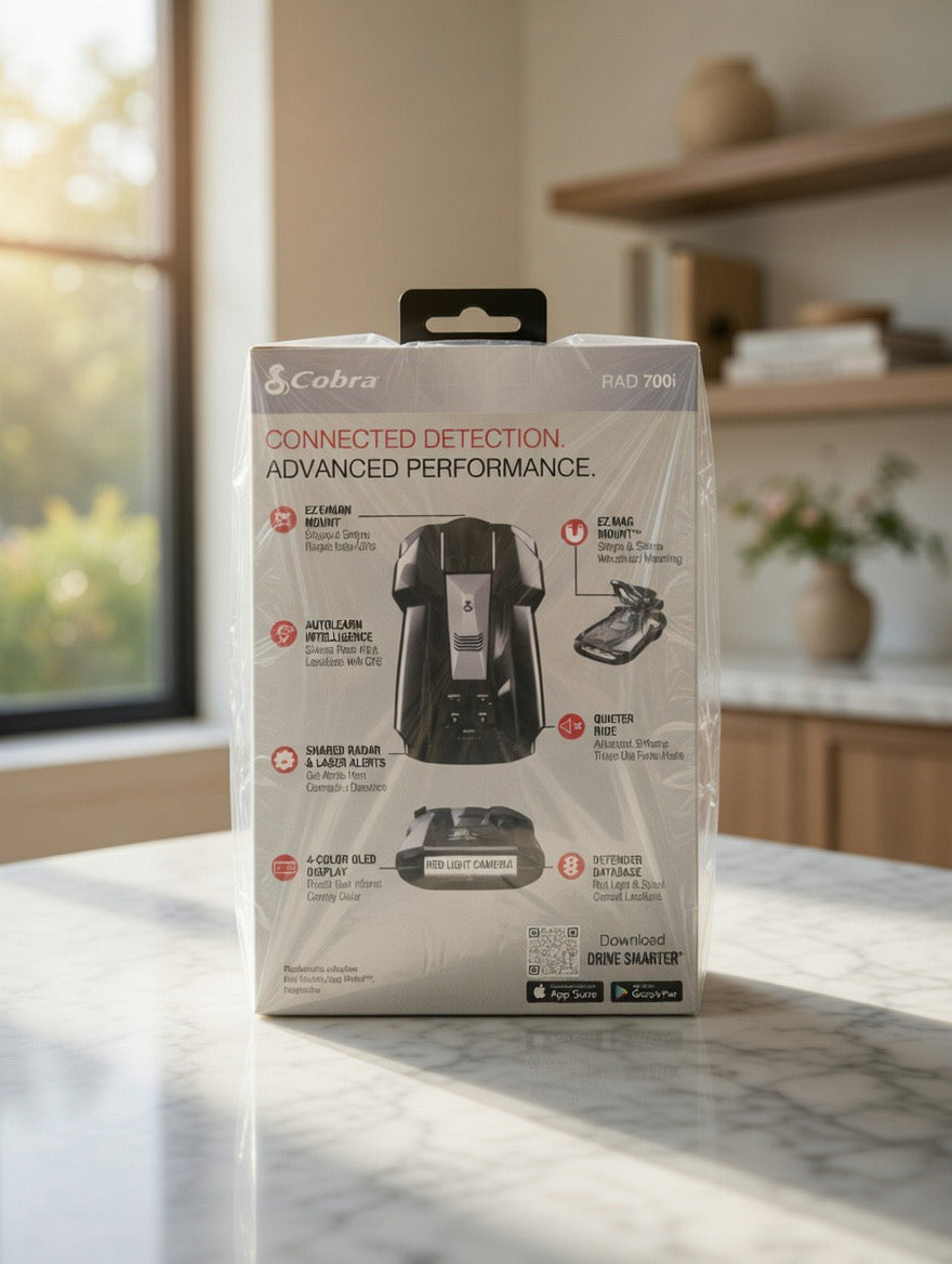 Cobra RAD 700i Laser Radar Detector - Premium Detection Range Advanced Filtering Software, Apple CarPlay and Android Auto Compatible, Laser Eye Front and Rear Detection