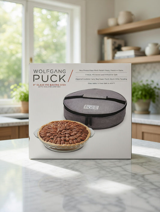 Wolfgang Puck 9” Glass Pie Dish w/ Insulated Bag