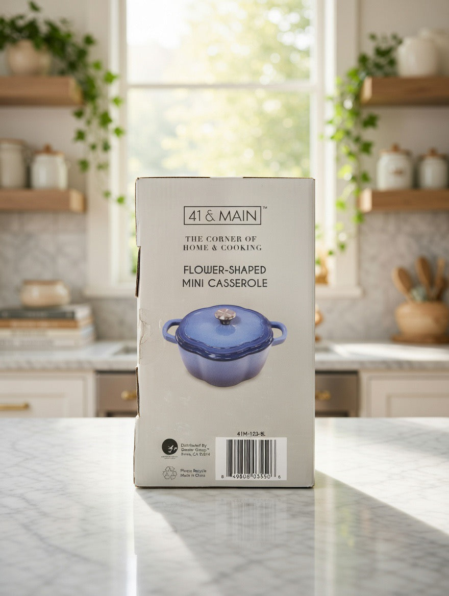 Elegant 41 & Main Flower Shaped Mini Casserole Pot