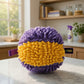 Purple Yellow Microfiber Dog Ball Toy