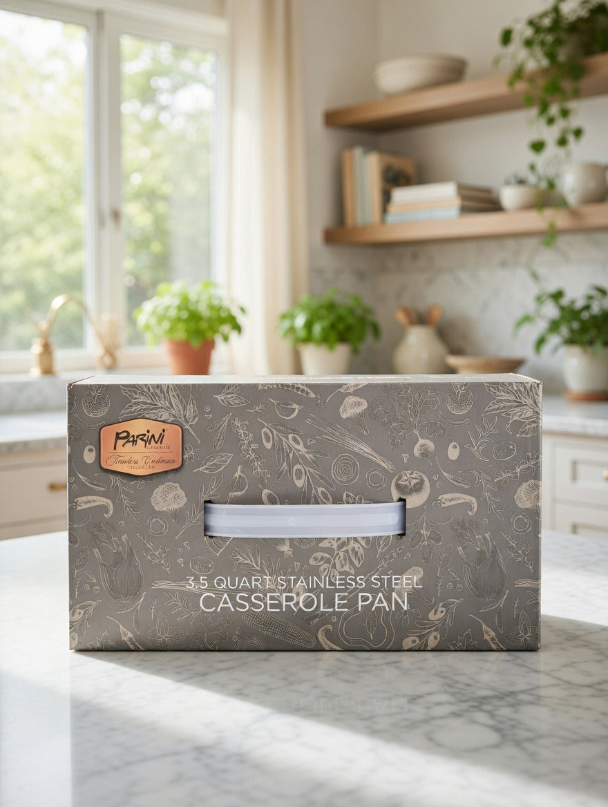 Parini 3.5 Qt Stainless Steel Casserole Pan