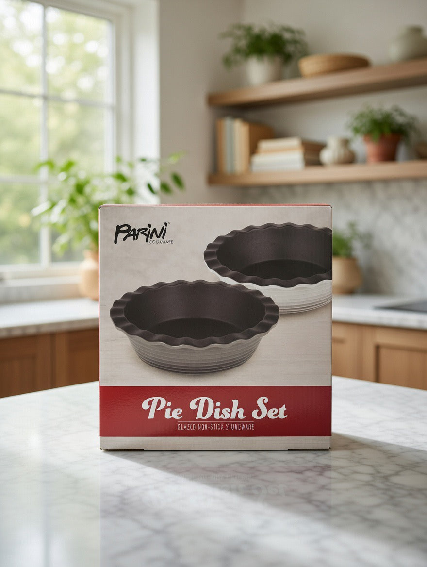 Parini Cookware Pie Dish Set - Glazed Non-Stick Stoneware