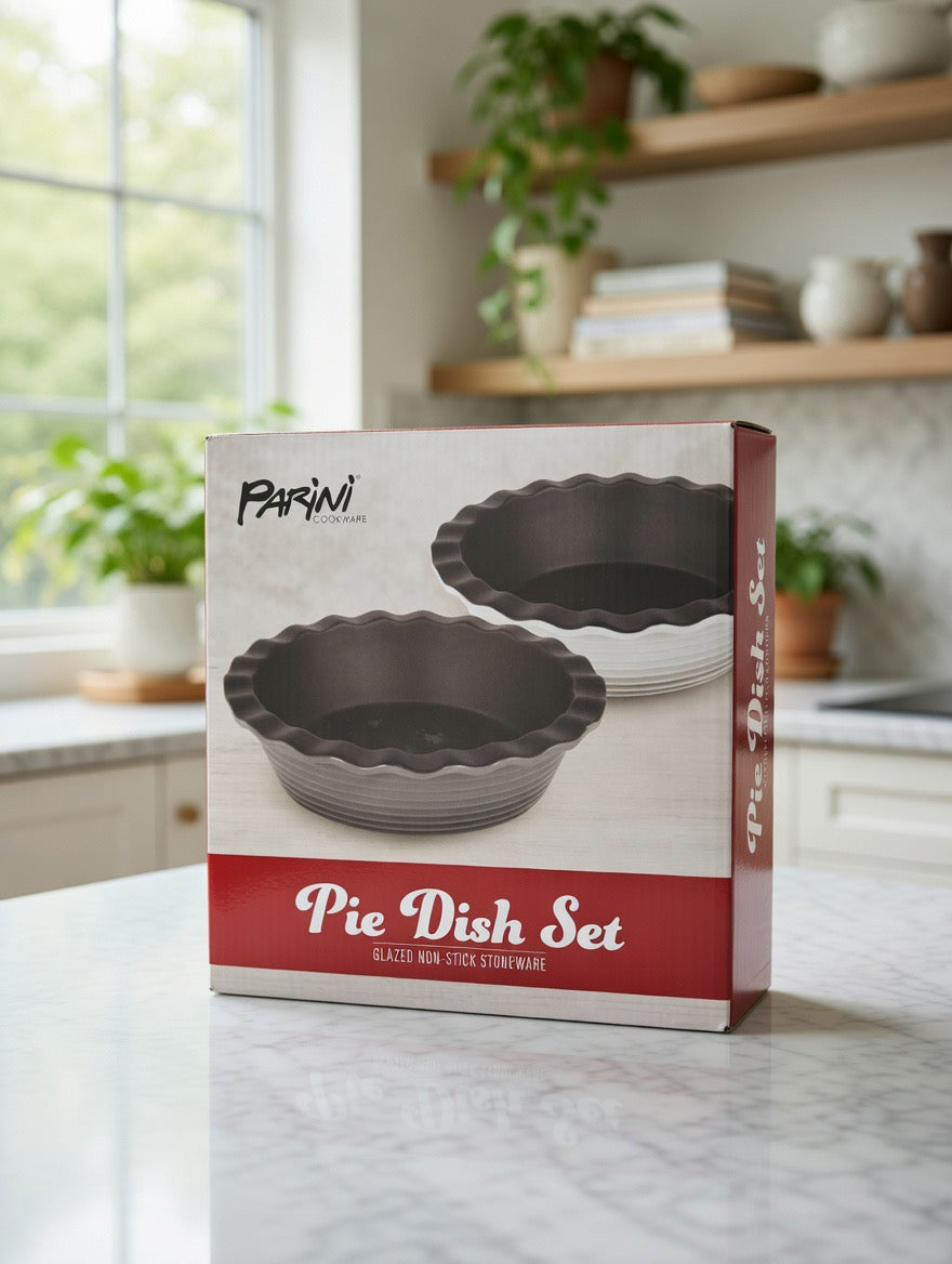 Parini Cookware Pie Dish Set - Glazed Non-Stick Stoneware