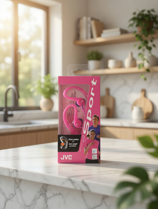 JVC HAECX20P Sports Clip Inner Ear Headphones - Pink