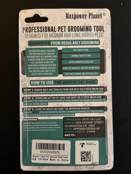 Maxpower Planet Pet Grooming Tool Dubbele Kop Ontwolhark