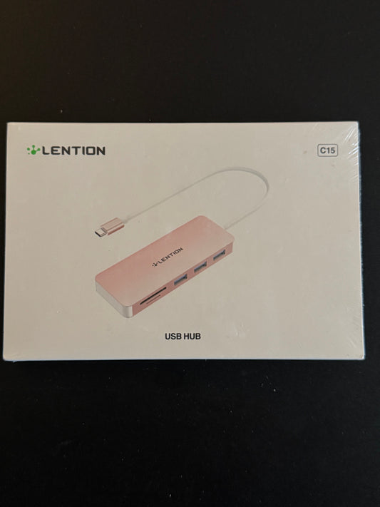 LENTION Pink USB-C Hub 4-Poort Multi USB-Adapter