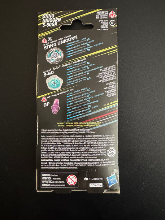 Beyblade X Sting Unicorn 5-60GP Balanstipe Aansitter