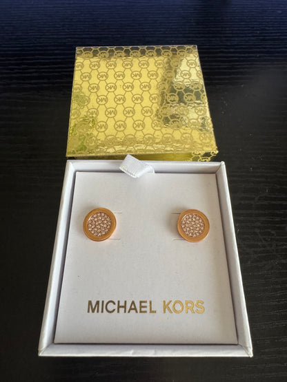 Michael Kors Roosgoud Kristal-Pave Oorknoppies