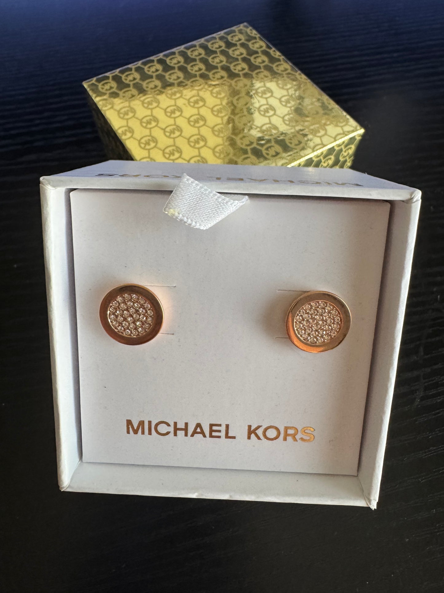 Michael Kors Roosgoud Kristal-Pave Oorknoppies