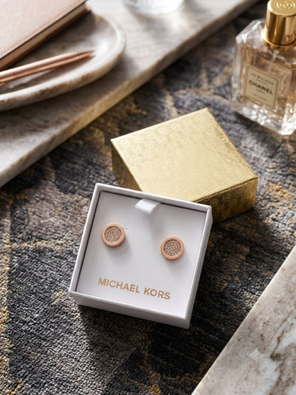 Michael Kors Roosgoud Kristal-Pave Oorknoppies