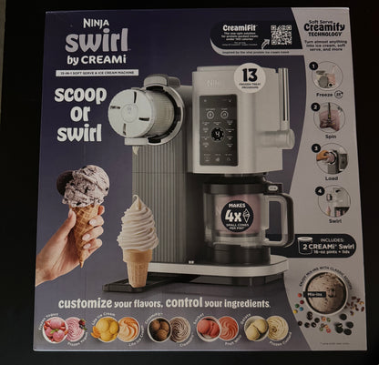 Ninja CREAMi Scoop & Swirl 13 in 1 Soft Serve Ice Cream Machine - Silver