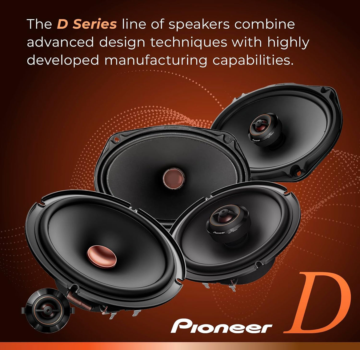 PIONEER D-Series TS-D65C 6.5" 2-Way Component Car Speakers 270W MaxHigh Performance Speakers, Ideal Factory Upgrade, Crisp Highs + Clear Vocals, Add an Amp for Even Better Performance