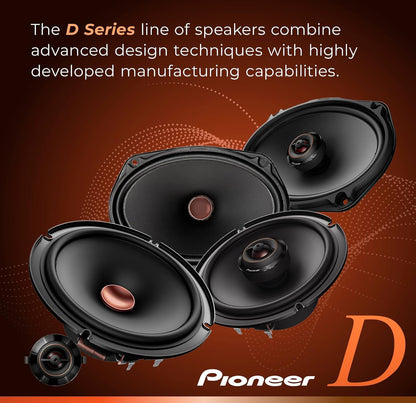 PIONEER D-Series TS-D69F 6" x 9" 2-Way Coaxial Car Speakers 330W MaxHigh Performance Speakers, Ideal Factory Upgrade, Balanced Sound + Smooth Treble, Add an Amp for Even Better Performance