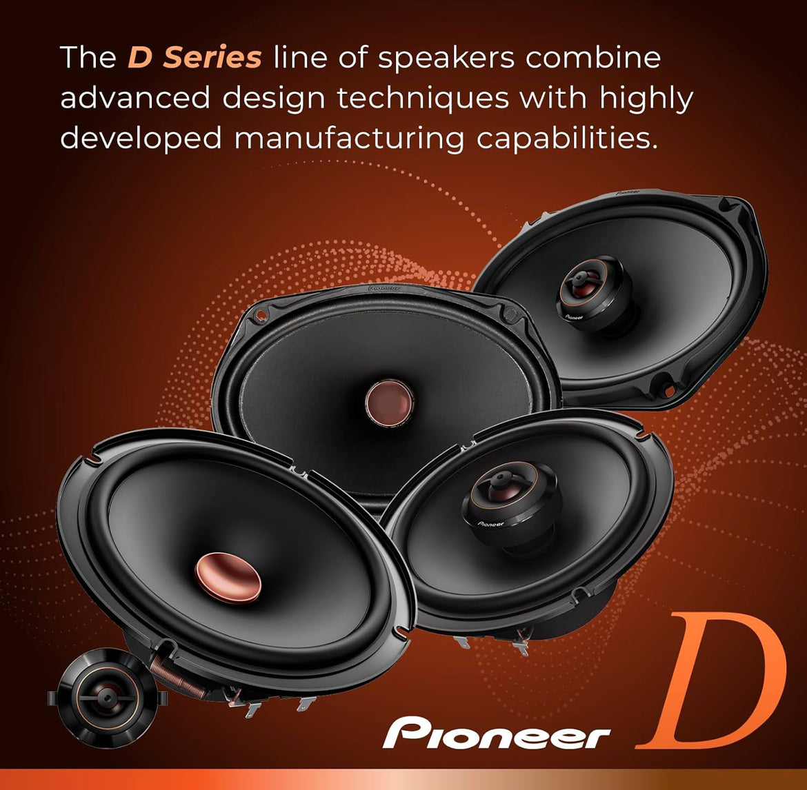 Pioneer D-Series 6.5 Inches 2-Way Coaxial Car Speakers 270W MaxHigh Performance Speakers, Ideal Factory Upgrade, Balanced Sound + Smooth Treble