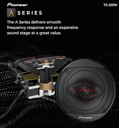 Pioneer TS-501M 5.25 Inches 4-Way Coaxial Car Speakers 300W MaxRound Speakers