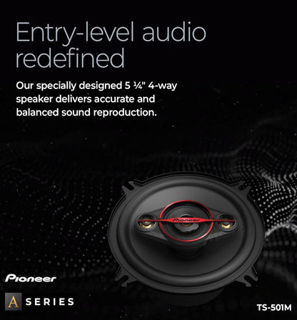 Pioneer TS-501M 5.25 Inches 4-Way Coaxial Car Speakers 300W MaxRound Speakers