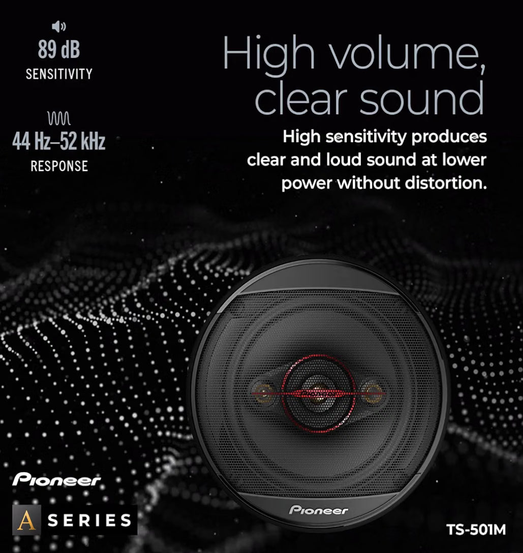 Pioneer TS-501M 5.25 Inches 4-Way Coaxial Car Speakers 300W MaxRound Speakers