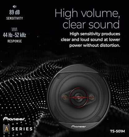 Pioneer TS-501M 5.25 Inches 4-Way Coaxial Car Speakers 300W MaxRound Speakers