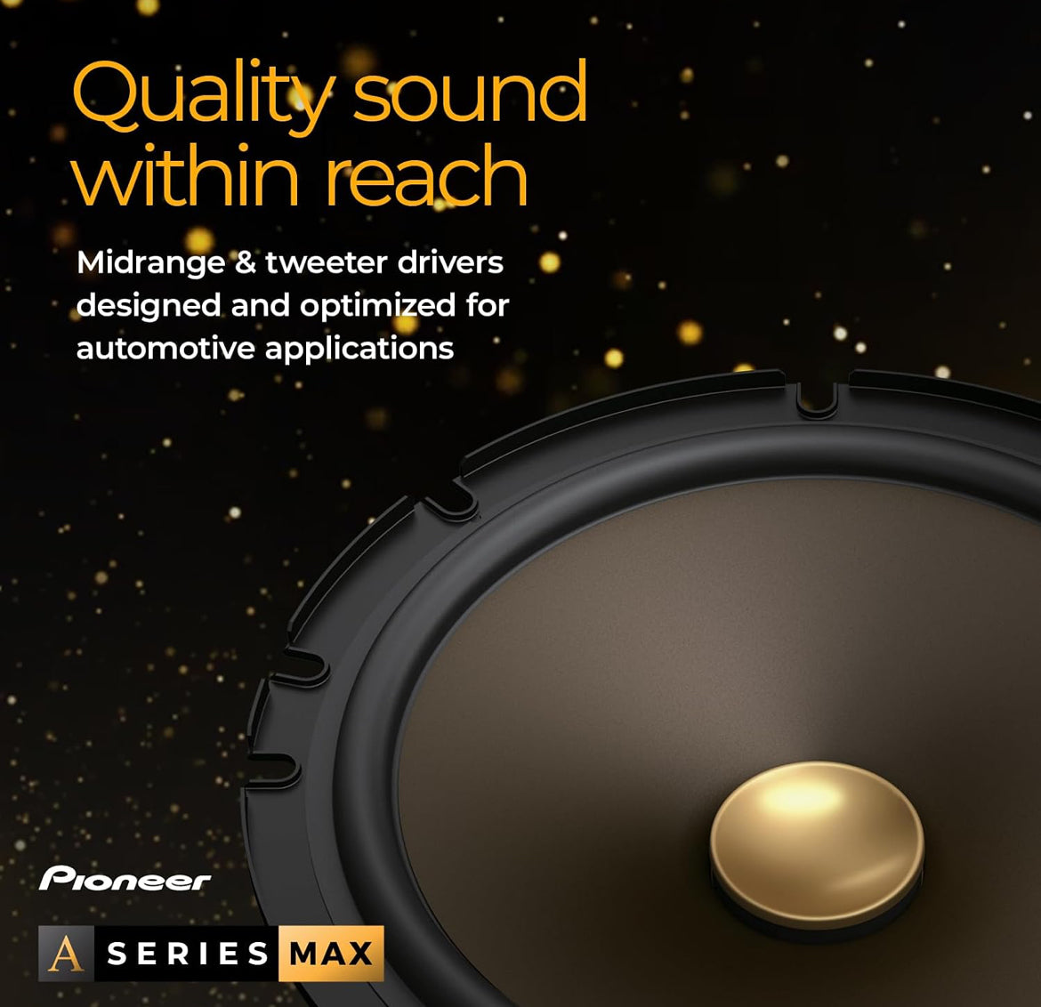 Pioneer A-Series MAX 6.5 Inches 2-Way Component Car Speakers 370W MaxIdeal Factory Upgrade, Crisp Highs + Clear Vocals, Enhanced Bass, Installation Adaptors Included