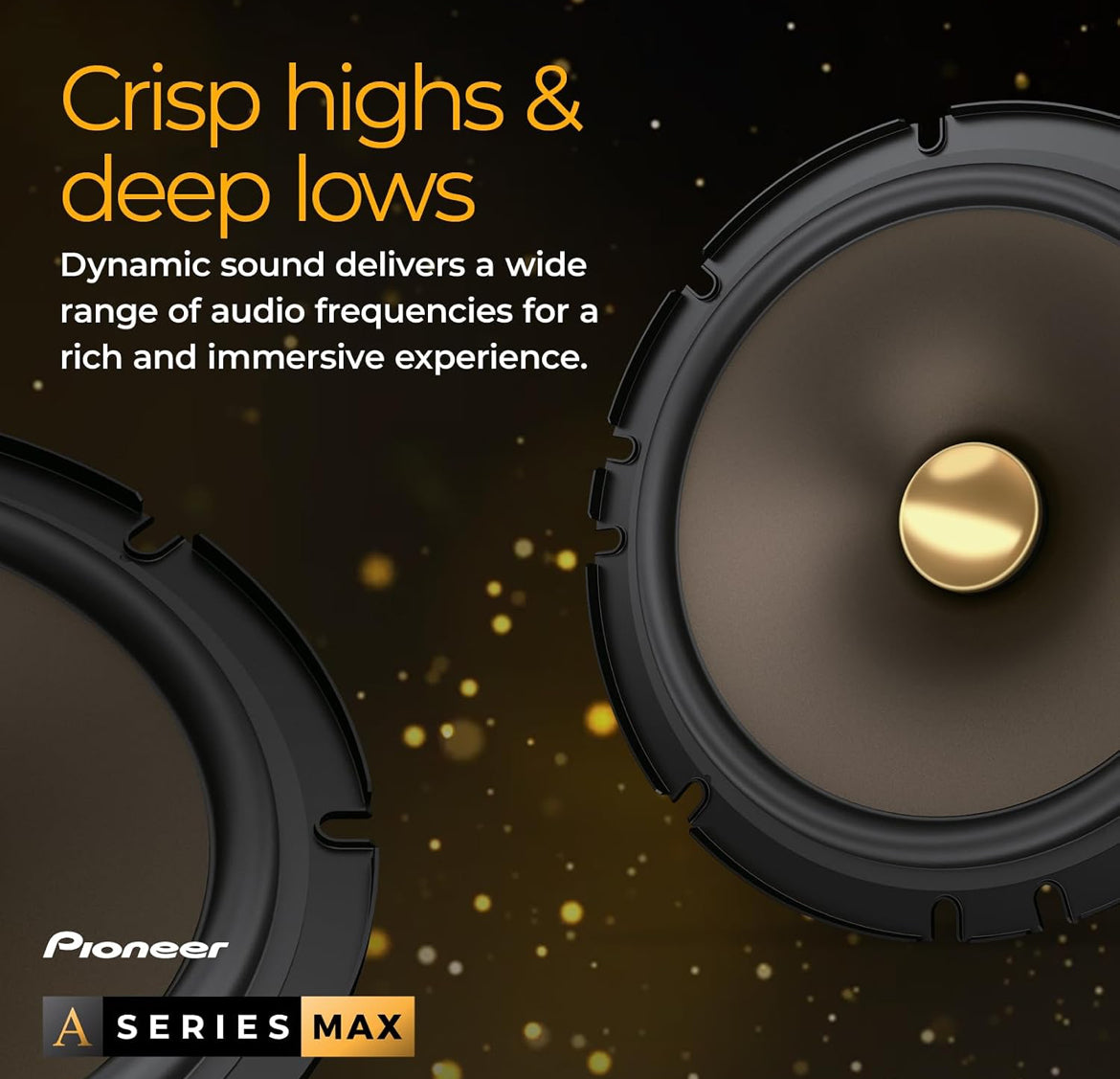 Pioneer A-Series MAX 6.5 Inches 2-Way Component Car Speakers 370W MaxIdeal Factory Upgrade, Crisp Highs + Clear Vocals, Enhanced Bass, Installation Adaptors Included
