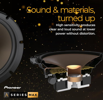 PIONEER A-Series MAX 6X9 Inches 2-Way Coaxial Car Speakers 460W MaxIdeal Factory Upgrade, Balanced Sound + Smooth Treble, Enhanced Bass, Installation Adaptors Included
