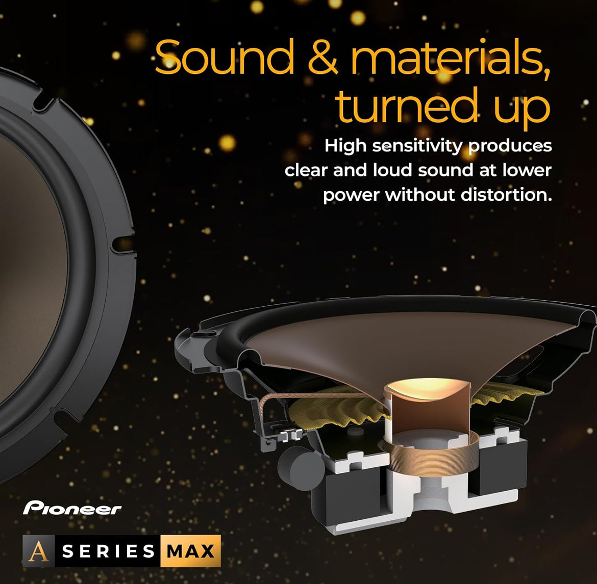 PIONEER A-Series MAX 5.25 Inches 2-Way Coaxial Car Speakers 320W MaxIdeal Factory Upgrade, Balanced Sound + Smooth Treble, Enhanced Bass
