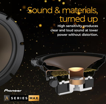 PIONEER A-Series MAX 5.25 Inches 2-Way Coaxial Car Speakers 320W MaxIdeal Factory Upgrade, Balanced Sound + Smooth Treble, Enhanced Bass